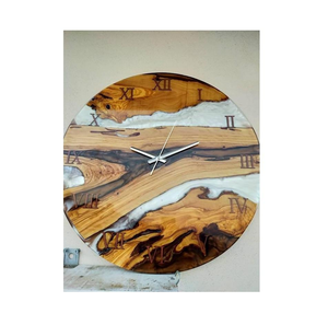 Standard Quality Round <b>Wall</b> <b>Clock</b> Green Resin Non Ticking <b>Clock</b> for Living Room Kitchen <b>Bedroom</b> Office Decorative - Product Image 4
