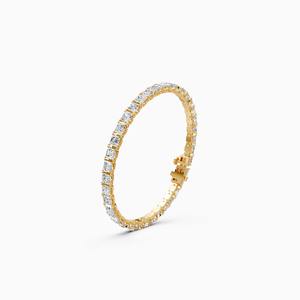 A Timeless 12.72 Ct Lab Grown Diamond Classic Emerald Cut Bracelet In 9K Yellow White And Rose <b>Gold</b> - Product Image 3