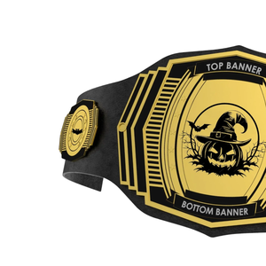 Cinturón de Campeón de Halloween Personalizable con Diseño de Bruja y Calabaza, Cinturón de Lucha Espeluznante con Diseño Personalizable - Product Image 4