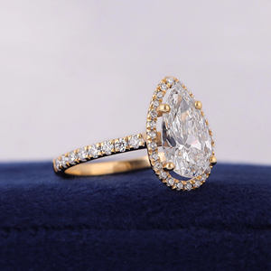 Pear Cut Diamond Engagement RingWhite Gold Pave Setting Women's Luxury Fine Jewelry igi Certified - Product Image 3