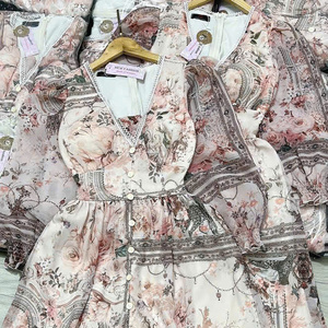 Vestidos de princesa con flores para mujer, cintura natural, ajuste ceñido, sin tirantes, de gasa, casuales, lavables, precio de fábrica, personalizados - Product Image 6