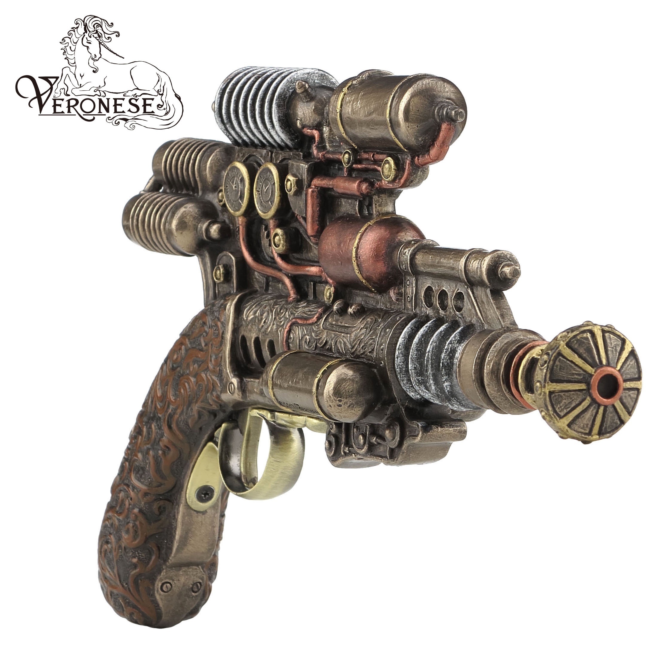 VERONESE DESIGN スチームパンクガウスコイルピストル 装飾用フィギュリン
