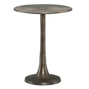 Traditional <b>Round</b> Metal Coffee <b>Table</b> with Antique Finish Decorative Living Room Furniture Center <b>Table</b> - Product Image 4