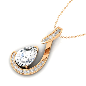 Pendentif unique en diamant de laboratoire certifié IGI, couleur D, taille poire 9*7MM, 2.0CT, tendance 2026, or 14K 18K, luxe pour femme - Product Image 5