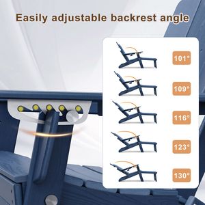 Chaise Adirondack multifonctionnelle HDEP avec repose-pieds pliable réglable et porte-gobelet - Product Image 5