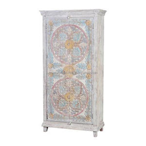 Sculpture en bois Almirah 100% en bois massif fait à la main en vrac produit armoire de rangement meubles Almirah armoire produit en vrac fait à la main - Product Image 2