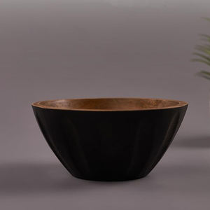 Bol en bois naturel fait main de qualité supérieure pour servir des salades et des fruits, décoration de table de cuisine, style américain écologique pour les fêtes - Product Image 3