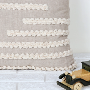 Hand Tufted Textured Boho <b>Beige</b> and Pink <b>Cushion</b> Cover Handmade Decorative Pillow Case for Sofa Bedroom Living Room Home Decor - Product Image 5