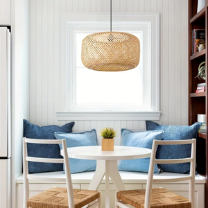 Bamboo Oval Pendant <b>Light</b> for Home Ceiling Decoration <b>Dining</b> Room Restaurant and Cafe - Product Image 1