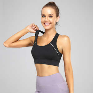 Sujetador deportivo para mujer con relleno, espalda abierta cruzada, top de yoga nude, ropa de gimnasio - Product Image 2