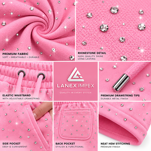 High Quality <b>Men</b>’s Crystal Rhinestone Fleece <b>Shorts</b> Heavyweight Cotton Casual <b>Shorts</b> for Hip Hop Streetwear Summer Clothing - Product Image 5