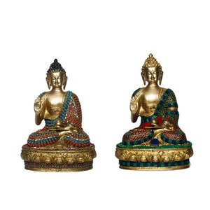 Murti de Buda Tradicional de Latón Chapado en Oro Pulido de Excelente Calidad para Templo o Sala de Oración, Disponible como Regalo al Mejor Precio - Product Image 2