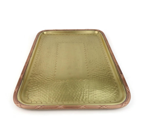 <b>Large</b> Size Brass Serving <b>Tray</b> With Durable Construction For Serving Meals Drinks Desserts In Hotels And Banquets - Product Image 1