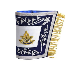 Guantes Masónicos de Alta Calidad con Puños Blancos, Guantes de Francmasonería con Símbolo de Compás y Escuadra Bordado, Puños de Algodón - Product Image 4