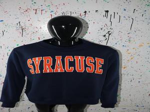 Sudadera con Capucha y Media Cremallera SYRACUSE BLUE, 100% Algodón, con Apliques Bordados en Naranja, Invierno, CLUSH SPORTS - Product Image 3