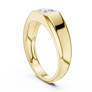 Princess Cut <b>Diamond</b> <b>Ring</b> Yellow Gold Plated Solitaire Band Lab Grown <b>Diamond</b> Women Wedding Engagement Jewelry - Product Image 4