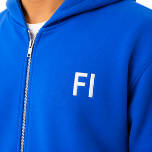 Unisex Oversized Two Piece Drop Shoulder Zip Hoodies Set Breathable 100% Cotton Fleece Winter Fitness Jogging Tracksuit ODM OEM - Product Image 5