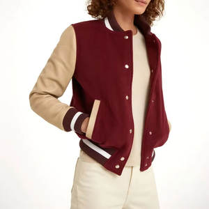 Chaquetas Letterman al Mejor Precio para Mujer, Chaqueta Letterman de Alta Calidad de Algodón y Lana con Mangas Largas para Mujer - Product Image 1