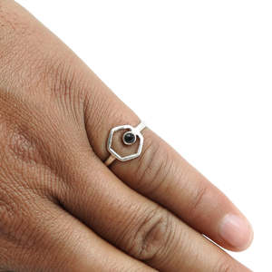 Beautiful Black Onyx Gemstone <b>Ring</b> <b>Crafted</b> From 925 Sterling Silver Round Cut Gemstone Engagement Jewelry In Bohemian Style - Product Image 3