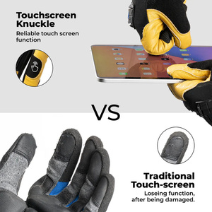 Guantes de Mecánico de Cuero de Vaca de Alta Resistencia, Protección Contra Impactos y Vibraciones, Ajuste Cómodo y Duradero - Guantes de Seguridad - Product Image 4