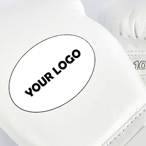 Gants de boxe professionnels blancs et rouges les plus vendus, en cuir de vachette personnalisé avec logo, pour la compétition et l'entraînement. - Product Image 3