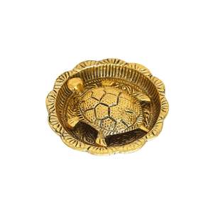 Tortue Feng Shui en métal sur plateau, objet décoratif pour la maison, figurine de tortue porte-bonheur pour la décoration Vastu, bureau, hôtel - Product Image 3