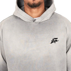 Sweat-shirts à capuche effet délavé de qualité supérieure, style tendance, en vente chez le fabricant pakistanais, en coton mélangé. - Product Image 5