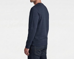 Mens <b>Navy</b> Blue Crew Neck Pullover <b>Sweatshirt</b> Regular Fit Knitted 100% Cotton Casual Long Sleeve Solid Color Men's <b>Sweatshirts</b> - Product Image 2