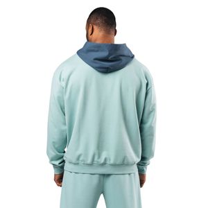 Sweat-shirt à capuche vert menthe pour homme, en molleton épais, à manches longues, décontracté, pour la gym, l'entraînement, le sport et le streetwear - Product Image 6