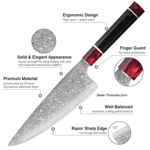 Couteau de Chef Professionnel en Acier Damas Forgé à la Main LEGACY BLADES, Manche Ergonomique en Bois, Fournisseur d'Usine de Couteaux de Cuisine - Product Image 3