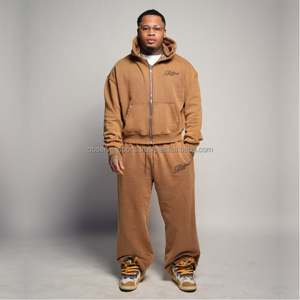 Flared <b>Sweatpants</b> and Hoodie <b>Sets</b> Splash Pattern Men Tracksuits 400Gsm Heavy Weight 100%cotton Streetwear Track <b>Set</b> - Product Image 3