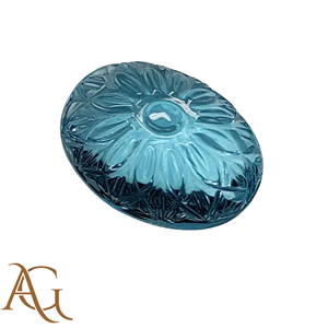 Topacio Azul Suizo Natural Tallado en Intaglio, Gema Suelta, Precio Mayorista de Fabricante para Fabricación de Joyas, Calibrado - Product Image 4