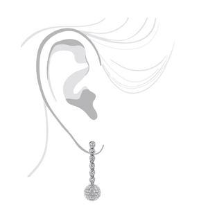 Luxury Women <b>Diamond</b> Drop <b>Earrings</b> Pave Ball <b>Dangle</b> Round Brilliant Cut Wedding Jewelry - Product Image 3