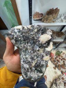 Natural Black Chalcedony White Stilbite <b>Crystal</b> <b>Cluster</b> | Premium Mineral Collection Stone - Product Image 3