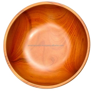Tazón de Madera Rústico Hecho a Mano con Acabado Natural Liso, Vajilla para Cocina y Comedor, Decoración Moderna para el Hogar - Product Image 1