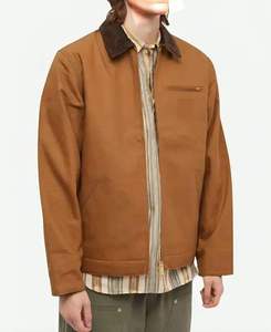 Chaqueta de Trabajo para Hombre, Personalizada, Resistente, de Lona de Algodón, Forrada, con Cierre de Cremallera - Product Image 4