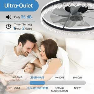Ventilador de Techo LED Moderno de 24'' con Luz, Diseño de Cristal, Regulable, Control Remoto, Silencioso, Temperatura de Color Ajustable para Dormitorio o Sala de Estar - Product Image 4