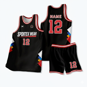 Conjunto de Uniforme de Baloncesto Personalizado Sportex Wear 2026, Jersey y Pantalones Cortos Sublimados, Tejido de Malla de Secado Rápido y Alto Rendimiento - Product Image 1