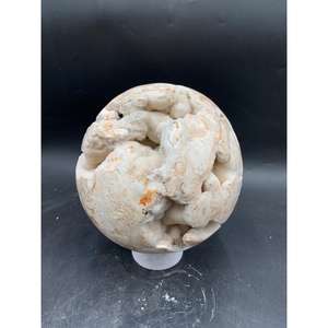 Indonesian Natural Snow Calcite <b>Crystal</b> Ball 19 cm Polished Decorative Display and Collectible Use - Product Image 4