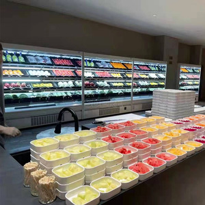 Hiển thị thương mại lạnh <span class=keywords><strong>Showcase</strong></span> tủ lạnh đa boong mở máy làm lạnh cho Trái Cây Rau Sữa nước trái cây uống - Product Image 3