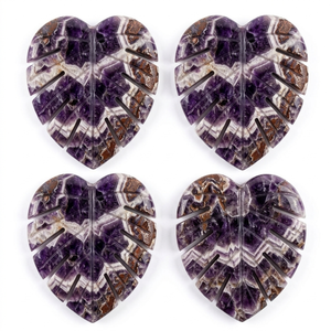 Juego de Piedras Preciosas de Amatista Chevron Natural Talladas a Mano en Forma de Hoja de Monstera, Piedras de Palma de Cristal al por Mayor para Joyería y Decoración del Hogar - Product Image 6