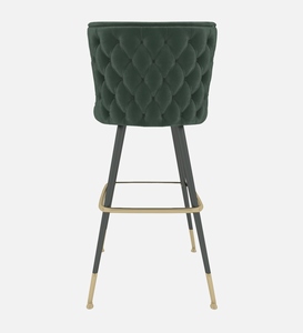Elegant Velvet Wing <b>Bar</b> Chair Green Gold Accents Contemporary Commercial <b>Adjustable</b> Counter Height <b>Stool</b> Metal Frame <b>Bar</b> - Product Image 2