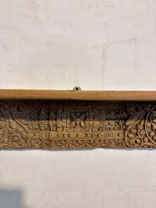 ชั้นวางของติดผนังไม้แกะสลักลายดอกไม้ทำมือ |   ชั้นวางของติดผนังอเนกประสงค์สไตล์วินเทจแบบเรียบง่ายสำหรับห้องน้ำและห้องนั่งเล่น - Product Image 4