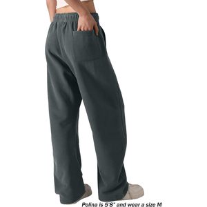 2025 pantalones de chándal supersuaves para mujer, pantalones de chándal holgados de lana de pierna ancha con cordón, ajuste relajado y bolsillos arrugados Technics - Product Image 4