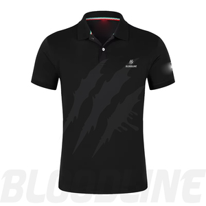 Camisa de Manga Corta para Hombre Bloodline, Color Sólido, Tejido de Punto, Transpirable, Corte Regular Formal, Azul Marino, Algodón 220g - Product Image 2