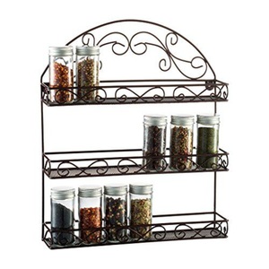 Moderno organizador de especias de metal blanco de 2 niveles, estante de almacenamiento para cocina y baño, estante vertical multiusos que ahorra espacio - Product Image 5
