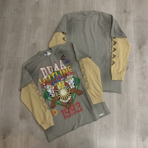 Men's <b>Rhinestone</b> Graphic Long Sleeve T-Shirt Vintage Washed Layered Tee 1993 Retro Streetwear Oversized Cotton <b>Top</b> 2026 - Product Image 4
