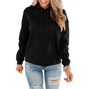 Sweat-shirt à capuche décontracté pour femme, respirant, à manches longues, coupe ample, 100% coton, délavé, tie-dye, pour l'hiver - Product Image 1