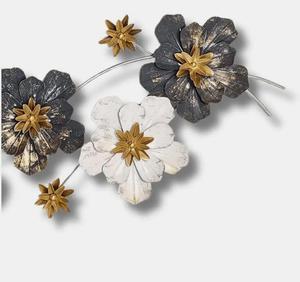 Modern Metal Floral Wall <b>Art</b> Silver Finish Handmade Decor for Home Decoration <b>Large</b> 33-40 Inch - Product Image 2