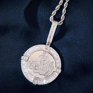 3D Design Hip Hop Rapper CZ Jesus Pendant Jewelry New Arrival Mixed Inlay <b>Flower</b> <b>Crown</b> Big Jesus Iced Out Pendant Necklace - Product Image 5